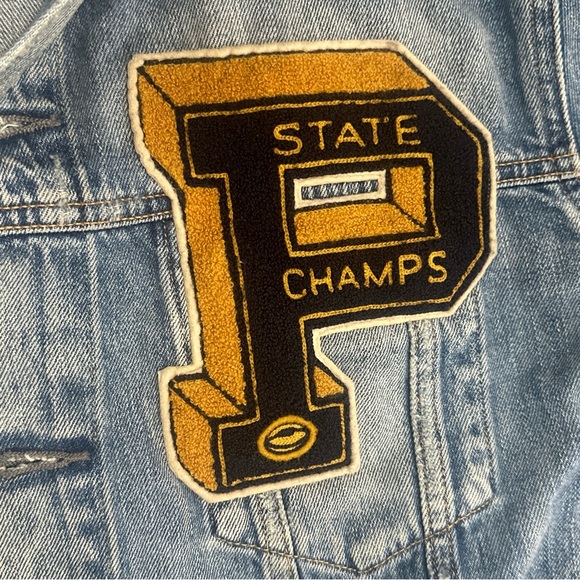 Polo Ralph Lauren Denim Jacket with State Champs & Tiger  Patch - Picture 4 of 7